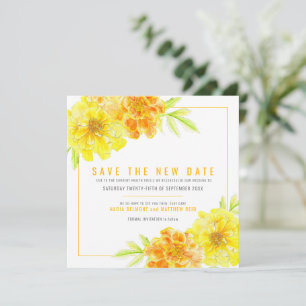 Save The Date Marigold jaune enregistrer le nouveau mariage date