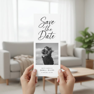Save The Date Marque-page de mariage photo élégant minimaliste