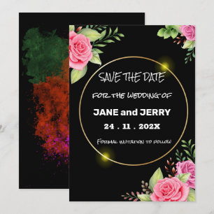 Save The Date Marques à skis   Simple Floral Beau Enregistrer La