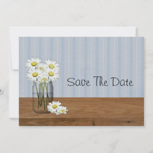 Save The Date Mason Jar De Daisies Enregistrer La Date