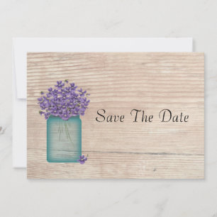 Save The Date Mason Jar De Violettes Enregistrer La Date