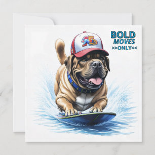 Save The Date Mastiff Dogue anglais planche de surf vacances