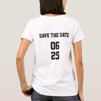 Save the date matching wedding couple sports style