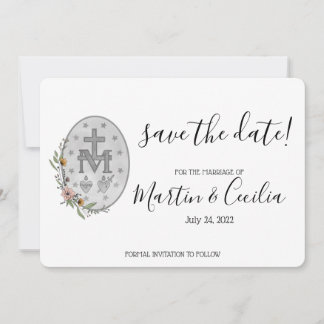 Save The Date Médaille miraculeuse peinte à la main Enregistrer 
