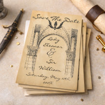 Save The Date Medieval Renaissance Faux Parchment