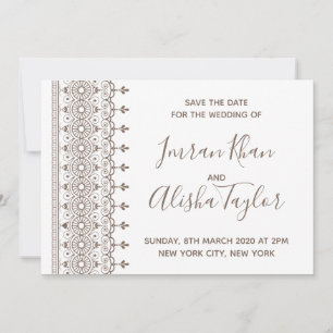 Save The Date Mehendi Mariage Indien Hamsa Henna Date à retenir