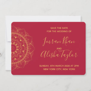 Save The Date Mehendi Mariage Indien Hamsa Henna Date à retenir