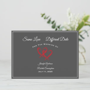 Save The Date Même Amour Différent Date Mariage Coeurs Gris
