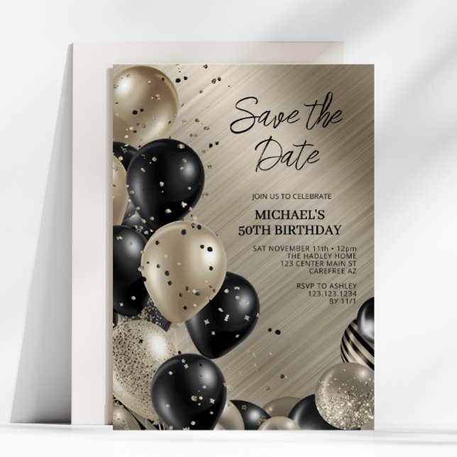 Save the Date Men's 50th Birthday Invitation (Creator Uploaded)
