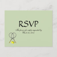 Save the Date Menu Tennis RSVP Postcard