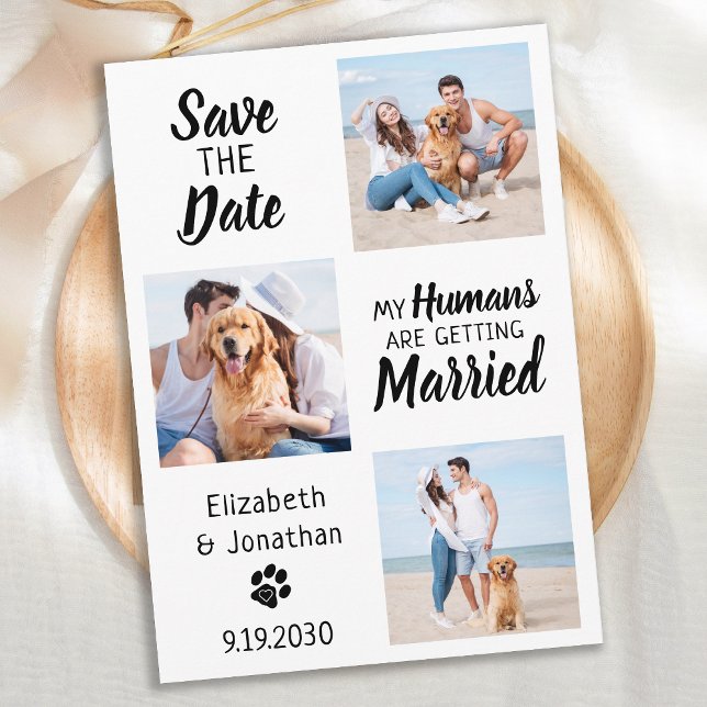 Save The Date Mes humains se marient Chien Mariage Photo (Créateur téléchargé)