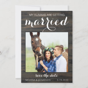 Save The Date Mes humains se marient Rustic Mariage Horse