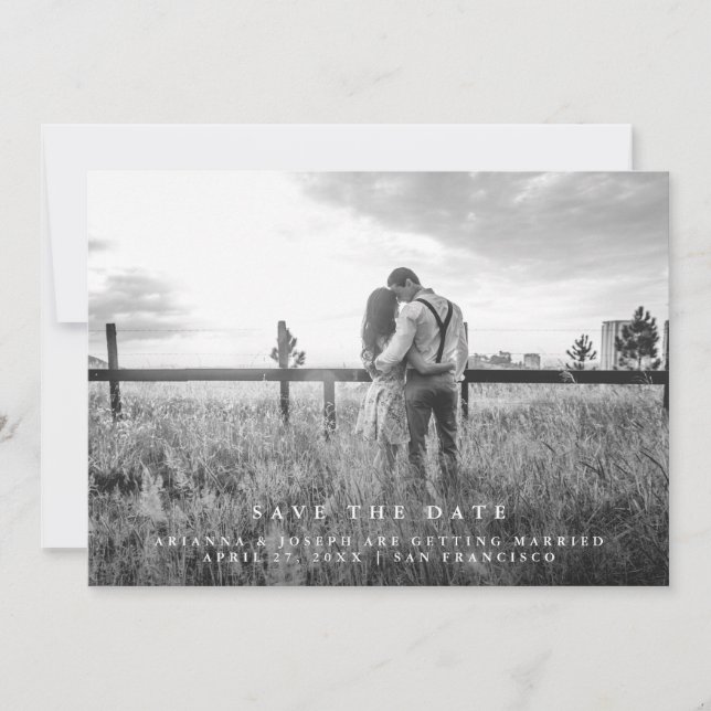 Save The Date Message Moderne | Photo de mise en garde (Devant)