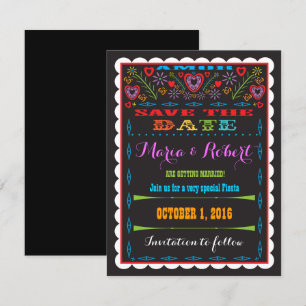 Save The Date Mexicaine Fiesta Papel Picado Enregistrer la date 
