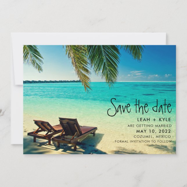 Save The Date Mexico Beach Destination Wedding Enregistrer la da (Devant)