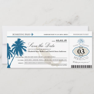 Save The Date Mexico Boarding Pass Enregistrer la date