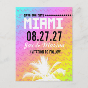 Save The Date MIAMI Enregistrer le papier Date Linen