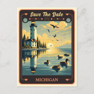 Save the Date   Michigan Invitation Postcard