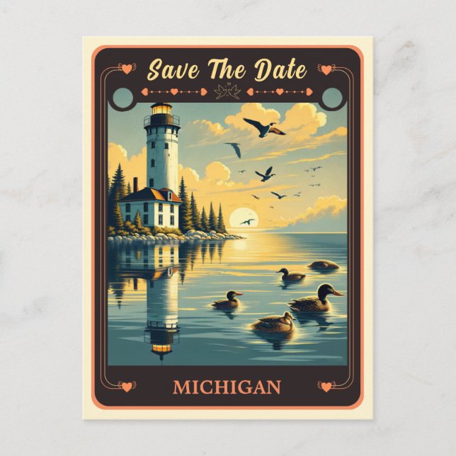 Save the Date | Michigan Invitation Postcard (Front)