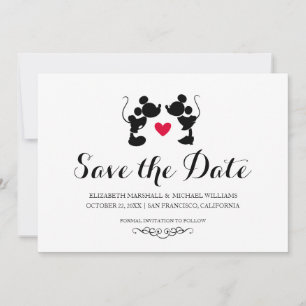 Save The Date Mickey et Minnie Mariage   Silhouette Enregistrer 