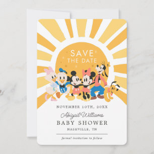 Save The Date Mickey et ses amis Baby Shower ensoleillé
