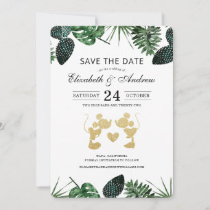 Save The Date Mickey & Minnie Parties scintillant tropicale Enre