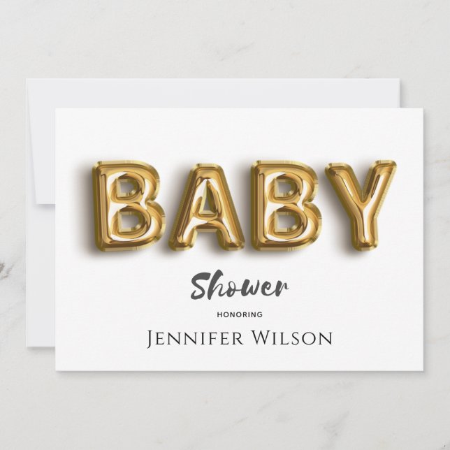 Save The Date mignon bulle d'or baby shower amusant (Devant)