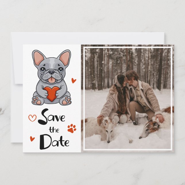 Save The Date Mignonnes Photos de mariage fantaisistes de Bouled (Devant)