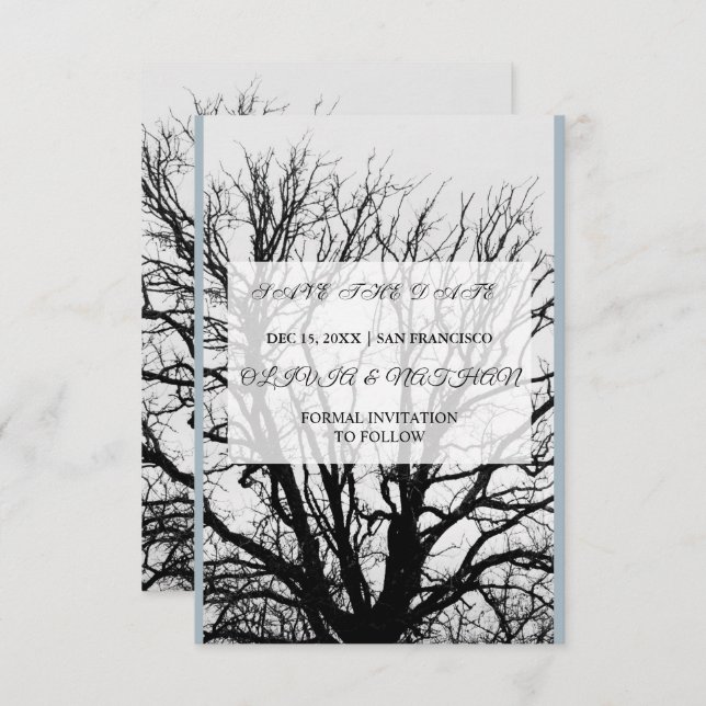 Save The Date Minimal Elegant Text & Photo Design / Wedding  (Devant / Derrière)