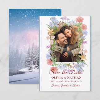 Save The Date Minimal Elegant Text & Photo Design / Wedding