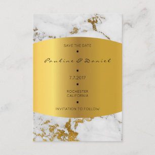 Save The Date Minimal Enregistrer La Date Marbre Blanc Gris Or