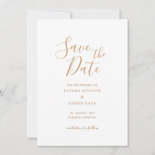 Save The Date Minimal Gold Muslim Enregistrer La Date Annonce
