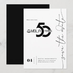 Save The Date Minimal moderne   50e gala Sauvez la date