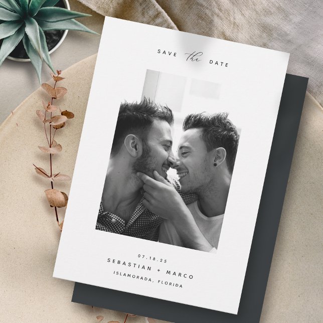 Save The Date Minimal moderne | Photo verticale simple et élégan (Créateur téléchargé)