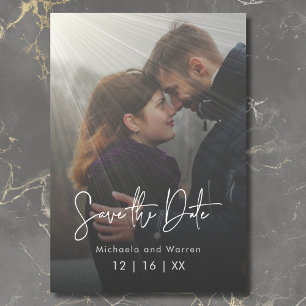 Save The Date Minimal moderne Sunrays Photo Enregistrer la date