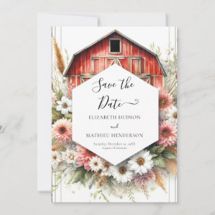Save The Date Minimal Romance Barnyard Mariage