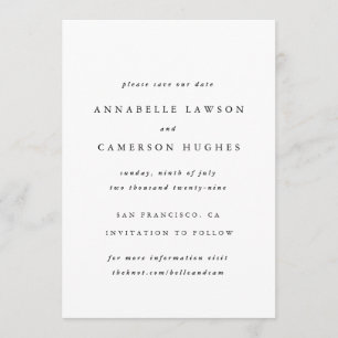 Save the Date   Minimal Simple Elegant Wedding