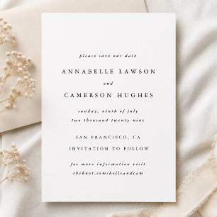 Save the Date Minimal Simple Elegant Wedding