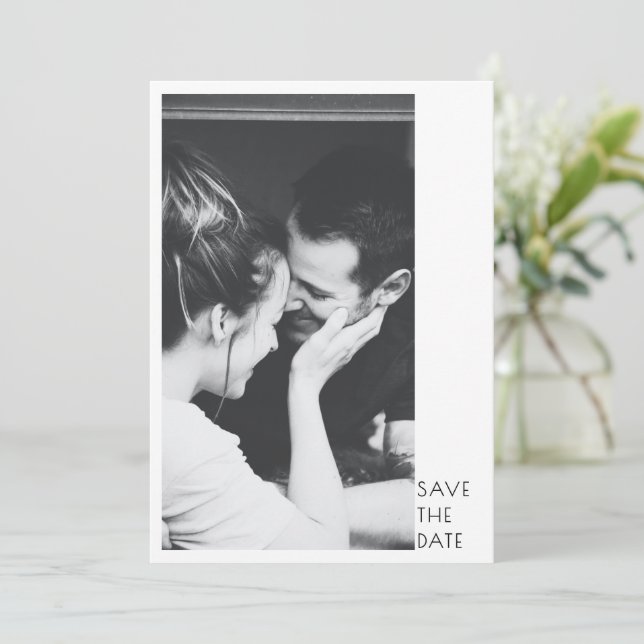 Save The Date Minimalist Modern 2 Photo Wedding (Debout devant)