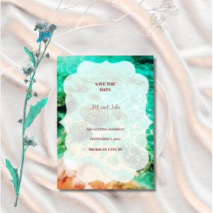 Save the Date Minimalist Tropical Beach Wedding Magnetic Invitation