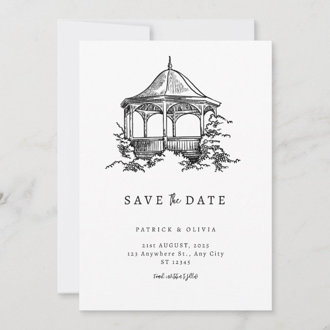 Save The Date Minimaliste Économisez La Date Élégant Mariage  (Devant)