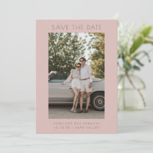 Save The Date Minimaliste moderne Dusty Rose Simple Elégant Phot