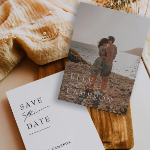 Save The Date Minimaliste photo complète Mariage de calligraphie