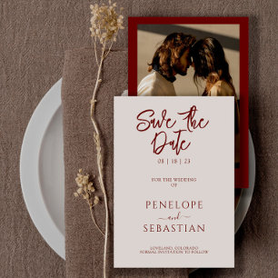 Save The Date Minimaliste Rust Terracotta moderne Mariage photo