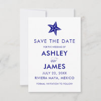 Minimaliste Starfish Enregistrer la date Mariage,