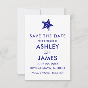 Save The Date Minimaliste Starfish Enregistrer la date Mariage,