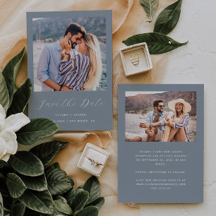 Save The Date Minimum deux script photo Dusty Blue