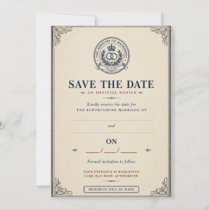Save The Date Ministère du Mariage Drôle de gouvernement britann