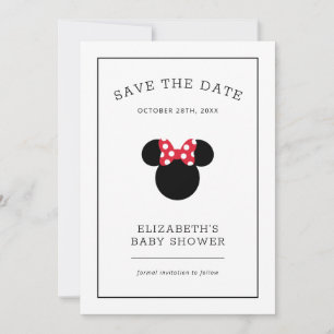 Save The Date Minnie Mouse Fête de Naissance aux pois rouges e