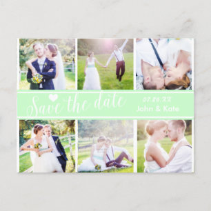 SAVE THE DATE Mint Green Wedding 6 PHOTO Postcard